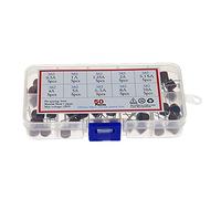 Fusible 50 pièces/boîte 10 types de fusibles carrés 382 ensemble de mélange de fusibles électriques assortis 0.5A 1A 1.25A 2A 3.15A 4A 5A 6.3A 8A 10A Câblage de protection