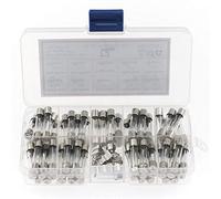 Fusible 72 pièces/boîte 6x30mm fusibles assortis Kit fusibles en verre à soufflage rapide 0.5A 1A 2A 3A 5A 10A 15A 20A 30AMP ensemble de fusibles en verre de voiture à soufflage rapide Câblage de prot