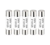 Fusible Céramique SOURCING MAP 5Pcs 10A 250V 6x25mm Cartouche Coup Rapide Rechange pour Amplificateur Lampe économie énergie