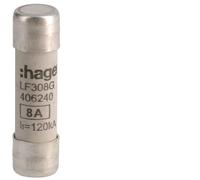 Fusible Cylindrique Industriel Hager 8A 500V 10x38mm gG - LF308G [10 Pièces]