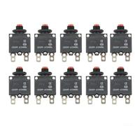 Fusible de surcharge thermique 10 A avec bouton de réinitialisation HT01A WP01 adapté pour les applications AC 125 V 60 Hz et AC 250 V 60 Hz, lot de 10 pièces pour la sécurité des circuits électriques