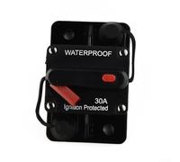 Fusible disjoncteur à réinitialisation manuelle 30300 Amp 12 V 48 V DC pour systèmes auxiliaires de voiture et bateau avec protection thermique et design étanche (30 A)