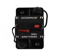 Fusible disjoncteur à réinitialisation manuelle 30300 Amp 12 V 48 V DC pour systèmes auxiliaires de voiture et bateau avec protection thermique et design étanche (200 A)