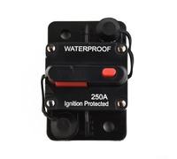 Fusible disjoncteur à réinitialisation manuelle 30300 Amp 12 V 48 V DC pour systèmes auxiliaires de voiture et bateau avec protection thermique et design étanche (250 A)
