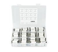 Fusible secteur domestique en céramique Kit de 120 fusibles à tube assortis, 12 valeurs, 10 x 38 mm, 500 V, 1 A, 2 A, 3 A, 4 A, 5 A, 6 A, 8 A, 10 A, 16 A, 20 A, 25 A, 32 A, avec boîte en plastique