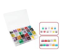 Fusibles 220 pièces Jeu de fusibles de voiture à lame petite/moyenne, combinaison hybride for camion de voiture 2.5/3/5/7.5/10/15/20/25/30/35/40A avec boîte en Câblage de protection