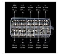 Fusibles 72/100 pièces/ensemble fusible Tube en verre à soufflage rapide Kit assorti 5x20mm/6x30mm fusibles 0.2-30 ampères(A)