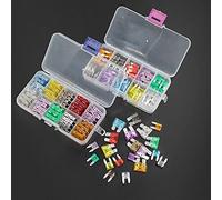 Fusibles de voiture Mini Auto moyens 2A/3A/5A/7.5A/10A/15A/20A/25A/30A/35A Amp avec mallette rangement Assortiment fusibles à lame Kit Fusible(Mini 50 Pcs)