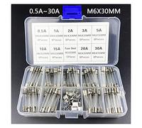 Fusibles en verre à soufflage rapide for porte-boîte sous-auto fusible garde thermique 0.5A 10A 15a 30A disjoncteurs Tube en verre à soufflage rapide Câblage de protection (Color : 72pcs 0.5-30a)