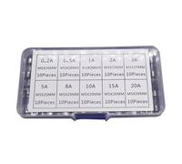 Fusibles en verre améliorés 5 x 20 mm avec 0 2 A - 20 a 10 tubes rapides de taille - 100 pièces par lot pour différents appareils - Fusibles rapides en verre soufflé