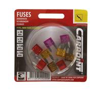 Carpoint Kit jeu de fusibles 1623907 – Mini assorti 3–10 A 9 pièces jaune rouge violet marron clair