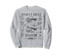 Fusil d'assaut vintage pistolet militaire arme à feu brevet Sweatshirt