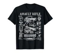 Fusil d'assaut vintage pistolet militaire arme à feu brevet T-Shirt