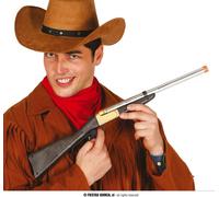 Fusil de cow-boy Western Aventure Décoration Pièce de collection pour adultes Costume Accessoire Carnaval Vintage Look authentique Jouet, Couleur : Marron