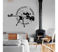 Fusil de sniper, Forces de guerre, autocollants murals de guerre, vinyle, design d’intérieur, enseigne de tir, enseigne murale, déco intérieur, fresques de pièce 54x42cm