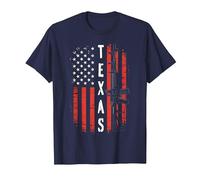 Fusil Texas Vertical USA Flag - 2A Patriot Gun Pride USA T-Shirt, Homme, Bleu Marine, XL