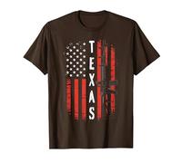 Fusil Texas Vertical USA Flag - 2A Patriot Gun Pride USA T-Shirt, Homme, Marron, XXL