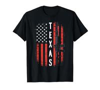Fusil Texas Vertical USA Flag - 2A Patriot Gun Pride USA T-Shirt, Homme, Noir, M