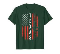 Fusil Texas Vertical USA Flag - 2A Patriot Gun Pride USA T-Shirt, Homme, Vert Forêt, XL