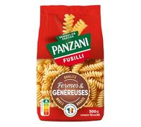 Fusilli aux contours épais, parfum subtil de blé français, texture ferme et généreuse pour une bouche pleine de caractère - PANZANI, 500 g - Lot de 4