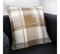 Fusion Balmoral Check Housse de Coussin 100% Coton, Nautral, Cushion Cover: 43 x 43cm
