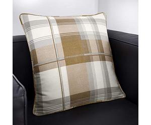 Fusion Balmoral Check Housse de Coussin 100% Coton, Nautral, Cushion Cover: 43 x 43cm