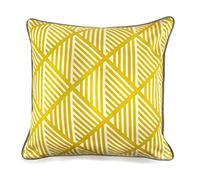 Fusion Brooklyn Coussin rembourré, 100% Coton, Jaune Ocre, Cushion (Filled): 43 x 43cm