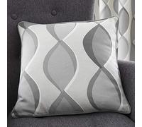 Fusion - Coussin Géométrique Gris et Rose (43 x 43 cm) - 100% Coton - Rembourrage Inclus - Ogee Gris et Blush - Coussin Rose avec Motif Courbe - Coussins Roses avec Rembourrage