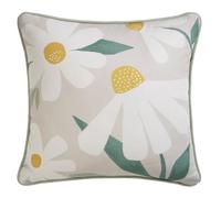 Fusion Coussin Marguerite (43 x 43 cm) - Velours Doux - Rembourrage Inclus - Motifs réversibles - Bord passepoilé - Coussin Floral Jaune avec Housse Incluse