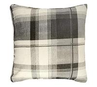 Fusion - Coussin Tartan Gris (43 x 43 cm) - 100% Coton - Rembourrage Inclus - Coussin à Carreaux Gris - Coussin Gris Ardoise en Plaid - Coussins Gris avec Housses Incluses/Inserts de Coussin