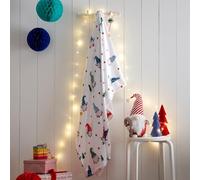 Fusion - Couverture Polaire de Noël Blanche (120 x 150 cm) - Polaire Confortable et Douce - Jeté de Noël avec Gonks/Gnomes - Couverture Polaire Blanche pour Noël - Literie et décorations de Noël