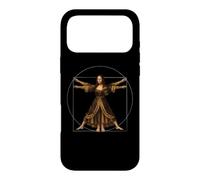 Fusion de Léonard de Vinci : Mona Lisa et l'homme de Vitruve Coque pour iPhone 17 Pro Max
