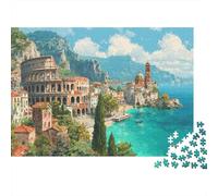 Fusion de Monuments Italiens emblématiques,Puzzles pour Adultes 1000pcs (75x50cm),Jeux De Défi