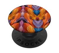 Fusion de Plumes : Motif de symétrie vibrante PopSockets PopGrip Adhésif