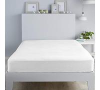 Fusion Drap-Housse 28 cm, 100% Coton brossé, Blanc, King Size