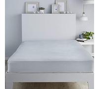 Fusion Drap-Housse en Coton brossé argenté pour lit Simple - 90 x 190 x 28 cm - 100% Coton - Drap de lit d'hôtel