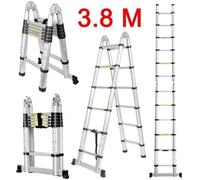 Fusion Echelle Télescopique 3.8m Aluminium Portable Multifonctions EN131 Norme Bricolage (de 87cm à 3.8m)