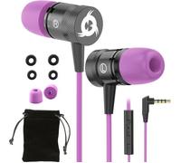 Fusion Écouteurs Filaires avec Micro Hi-FI, Mousse à Mémoire, Jack 3.5mm, Violet