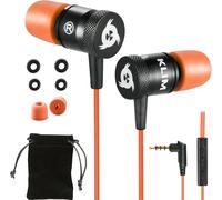 Fusion Ecouteurs Haute Qualité Audio - Durables + Garantis 5 Ans - Innovant - Ecouteur Intra-Auriculaire Avec Mousse À Mémoire De Forme Et Microphone - Prise Jack 3,5Mm - Version - Orange