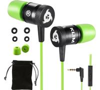 Fusion Ecouteurs Haute Qualité Audio - Durables + Garantis 5 Ans - Innovant - Ecouteur Intra-Auriculaire Avec Mousse À Mémoire De Forme Et Microphone - Prise Jack 3,5Mm - Nouvelle Version - Vert