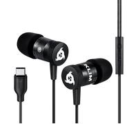Fusion Écouteurs USB-C avec Micro Hi-FI, Mousse à Mémoire, Connecteur Type-C, Noir