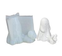 fusion en forme de fantôme - flexible effrayant, forme de cire parfumée à la main, outil en résine réutilisable | Modèle de sculpture d'Halloween effrayant, statue d