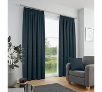 Fusion - Galaxy - Paire de Rideaux plissés - Bleu Marine - 117 x 137 cm (l x H)