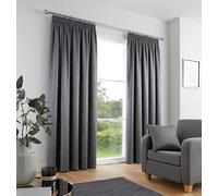 Fusion Galaxy Paire de Rideaux plissés Gris Anthracite 168 x 183 cm