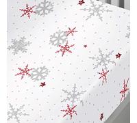 Fusion Garland Reindeer Drap-Housse, 100% Coton brossé, Rouge, Single - Fitted Sheet