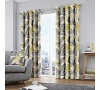 Fusion Home Furnishings Tropical Housse de Coussin Jaune Ocre 43 x 43 cm, Ocre, Curtains: 66" Width x 54" Drop (168 x 137cm)