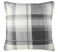 Fusion Housse à Carreaux, Coton, Ardoise, Cushion Cover: 43 x 43cm