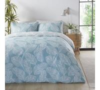 Fusion - Housse de Couette Feuilles d'Oeuf de Canard Tropicale - 230 x 220 cm - 2 Taies d'Oreiller - Réversible (2 Couleurs)