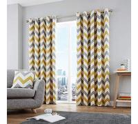 Fusion - Housse de coussin - Chevron - 100% coton, Coton, ocre, Curtains: 66" Width x 90" Drop (168 x 228cm)