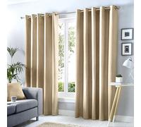 Fusion Lot de 2 Rideaux occultants à œillets - 117 x 137 cm - 100% Coton - Tissage épais - Isolation Thermique et insonorisante - pour Chambre à Coucher ou Salon